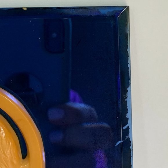 VTG Jesus Blue Mirror Art Deco 20s 30s Plaque Christian Religious Celluloid Art - Picture 7 of 8